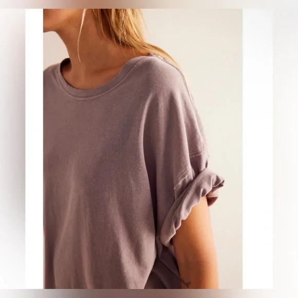 NWT Free People We the Free Nina Tee - quail orchid purple grey - XL - Picture 4 of 8